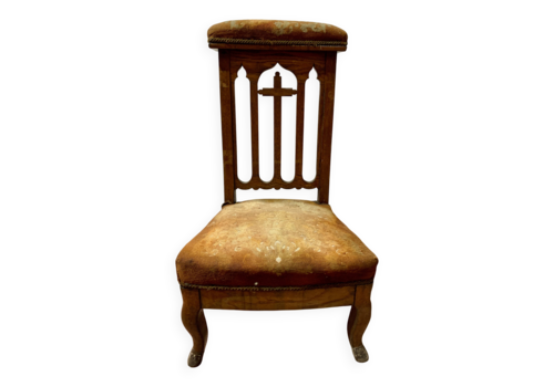 19th Century Solid Oak Prayer Chair