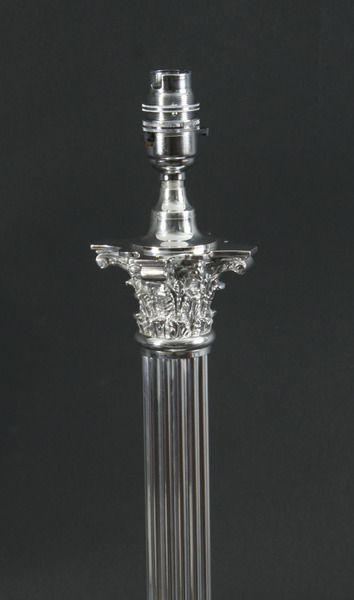 Silver Plated Corinthian Column Lamp Victorian19th C photo buy