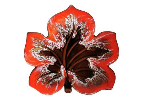 Vallauris France Colorful Ceramic Table Centerpiece Leaf Shaped