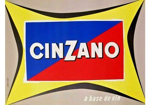 Jean Colin, 1953   Cinzano A Base De Vin   Original Vintage Affiche Linen Backed On Canvas Cm 118 X 158