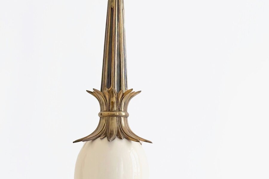Unique Bronze And Porcelain Ostrich Table Lamp In The Style Of Maison Baguès, 20th Century photo furniture