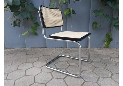 Vintage Chair, Cesca Chair B32, Italy, Design 1928 Marcel Breuer, Bauhaus Style, Cane Chair, Black Chair, Chrome, Mid Century Modern Chair