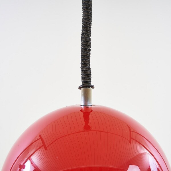 50's Chandelier In Red Plastic Material photo for sale