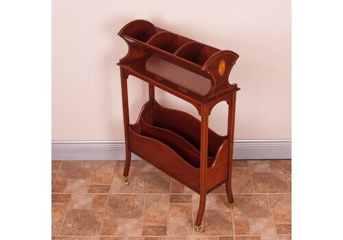 Edwardian Inlaid Mahogany Book Trough