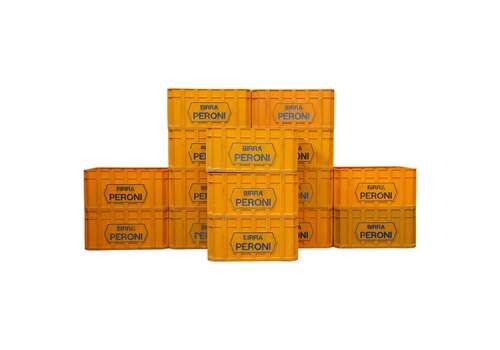 Casse Da Birra Peroni Vintage In Plastica, Anni 