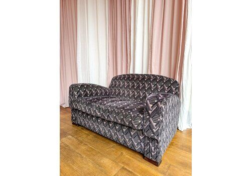 British Art Deco Geometric 2 Seater Sofa