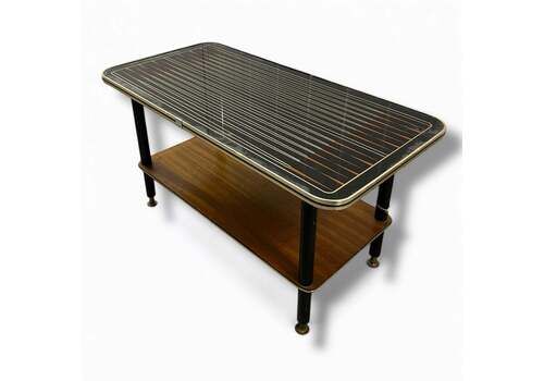 Mid Century Modern Backgammon Melamine Coffee Table With Dansette Legs