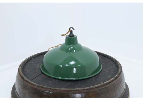 Mid 20th Century British Green Enamel Pendant Light