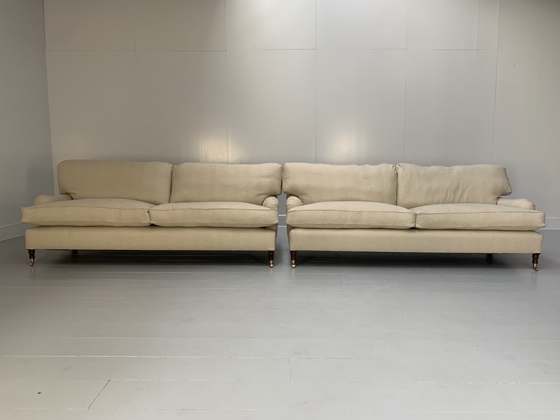 Pair Of New Lord Browns “Standard Arm” Large 3 Seat Sofas – In Ian Mankin Herringbone Linen photo furniture