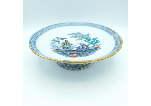 Antique Cakestand H.B & Co. Pekin Pattern Pedistal Chinese Design Hulme & Berkin