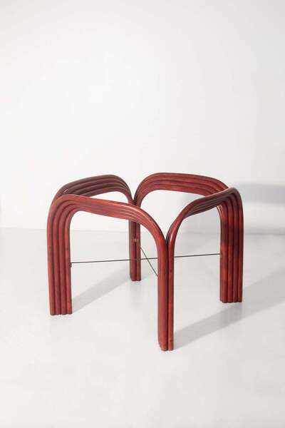 Red Bamboo Dining Table By Vivai Del Sud photo for sale