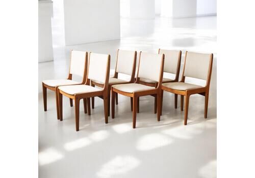 Set Of 6 Mid Century Modern Teak Dining Chairs By Johannes Andersen For Uldum Møbelfabrik, 1960s | Teak Dining Chairs