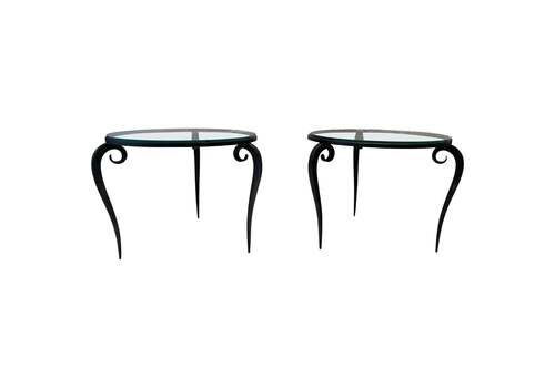 A Pair Of Rene Prou Wrought Iron Side Table