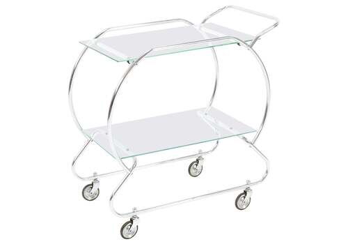 Nickel Plated Brass Art Deco Serving Trolley, 1930s