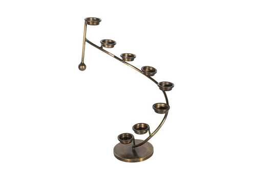 Vintage Indian Iron Candelabra   8 Tier Spiral Tealight Holder   Rustic Home Decor