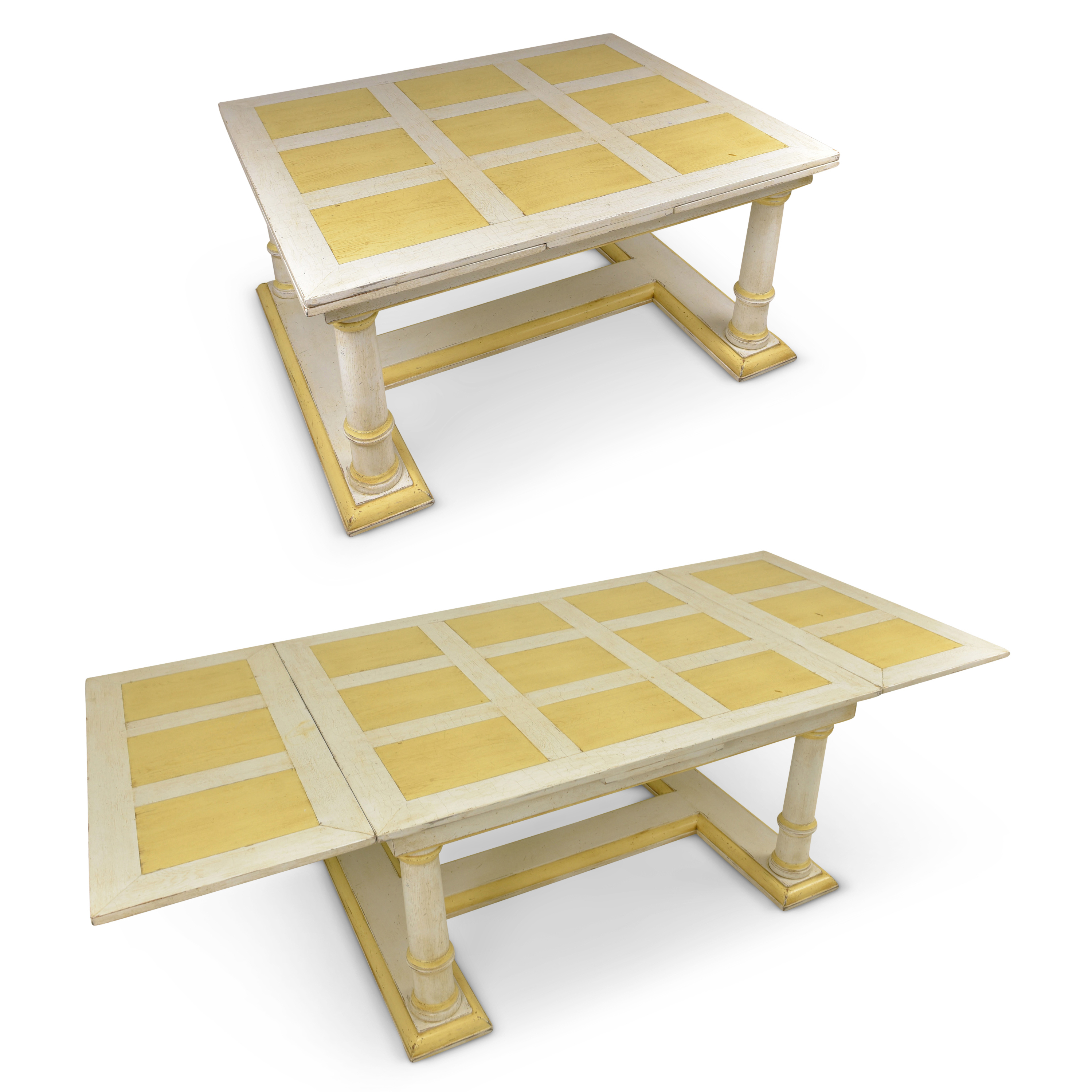 Large Extendable Dining Table Shabby Chic White Solid Oak 150/264