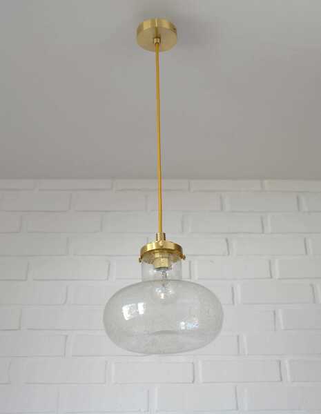 Vintage Pendant Lamp / Hand Blown Bubbles Glass / Redesign Ceiling Light / Hanging Lamp / Mushroom Light Fixture photo Lighting