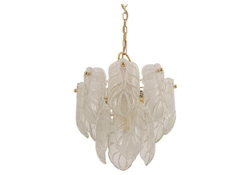 Stunning Carl Fagerlund Chandelier Murano Glass Leaves, 1960s
