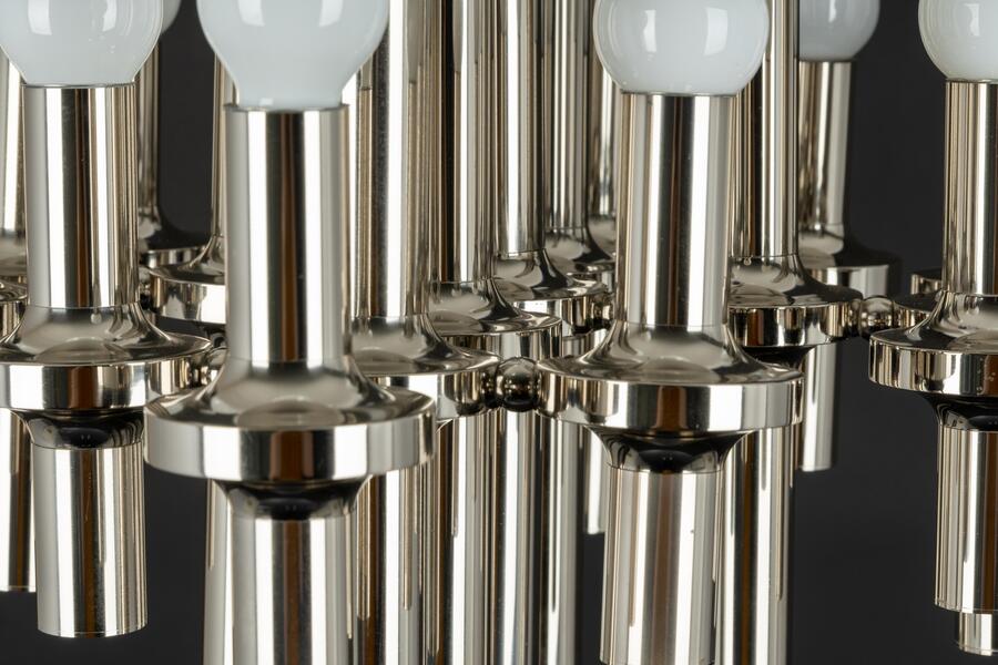 Midcentury Sciolari Style Chrome Chandelier, 1970s photo 2235.0