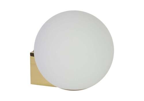 1 Of 2 Large Brass Opal Glass Wall Lights, Limburg, Germany, 1970s