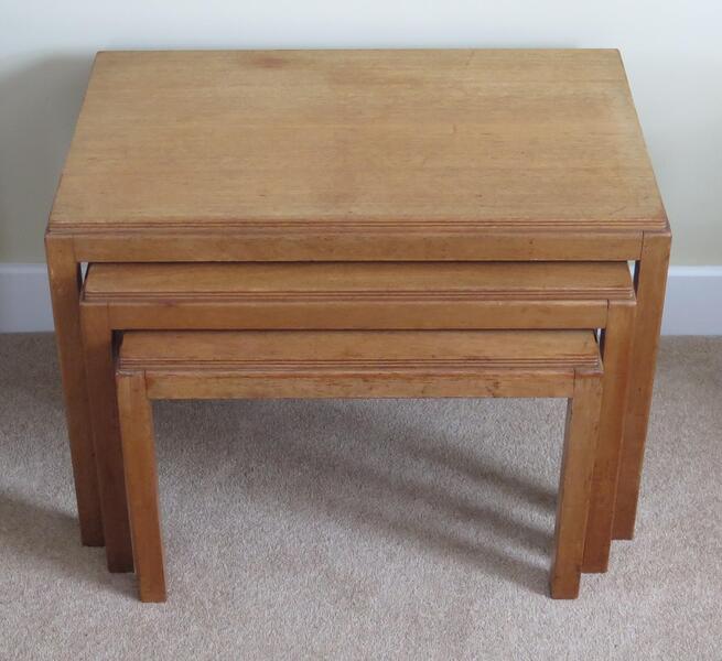 Gordon Russell Nest Of Three Tables In Walnut, Cotswold School England Ca 1950 photo furniture