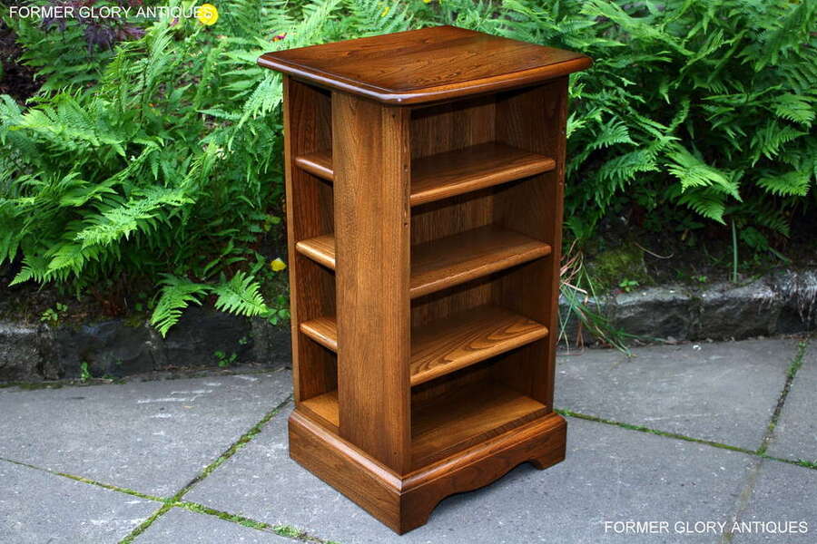 An Ercol Golden Dawn Elm / Ash Open Cd Storage Display Cabinet / Stand / Unit photo furniture