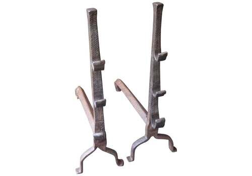 17th Century Large Louis XIII Andirons, Firedogs