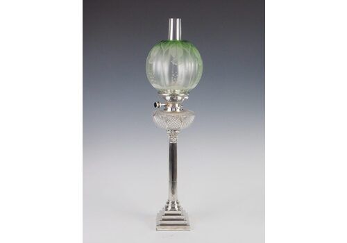 English Antique Hinks And Sons Sterling Silver Oil Lamp