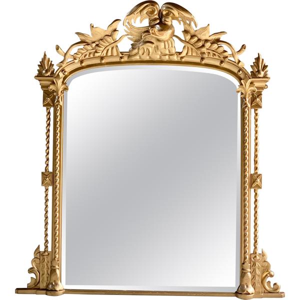 Antique French Overmantle Mirror Louis Xv Style 19th Century Large Circa 1875