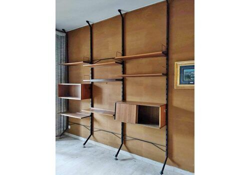 Mid – Century Wall Unit By Ico & Luisa Parisi For Mim Roma, Set Of 3