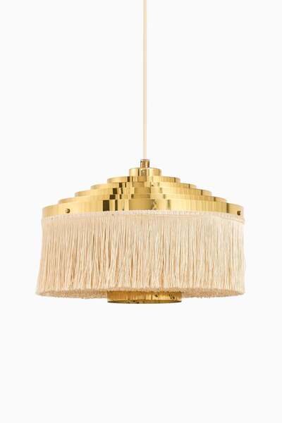 Ceiling Lamp In Brass And Silk Fringes By Hans Agne Jakobsson, 1950's photo furniture