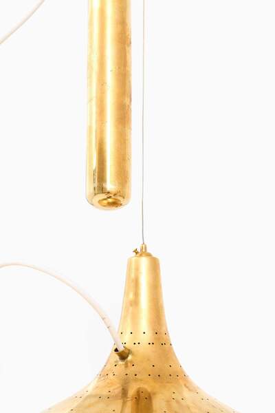 Ceiling Lamp In Brass And Glass By Paavo Tynell, 1950's photo for sale