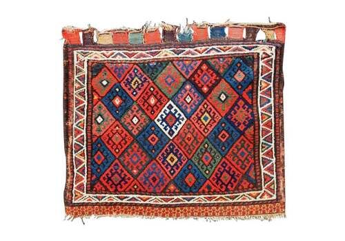 Antique Jaf Kurd Bag Face Of Diamond Lattice Design H 336