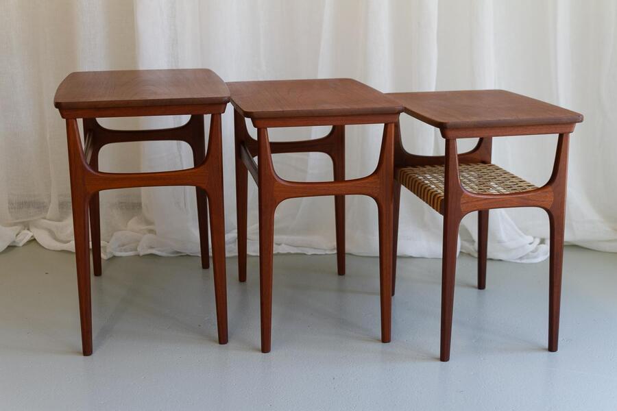 Vintage Danish Teak Nesting Tables By Erling Torvits For Heltborg Møbler 1950s. photo for sale