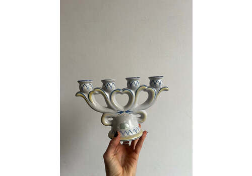 Swedish Mid Century Ceramic Four Arm Candle Holder