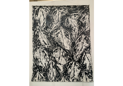 Large Unframed Art Brut Canvas Painting 20th Century