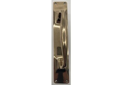 A Large Single Edwardian Brass Door Handle