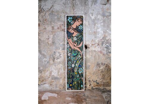 Large Enameled Ceramic Plaque, French Work From The 1970s