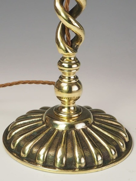 Antique Brass Open Twist Table Lamp photo furniture