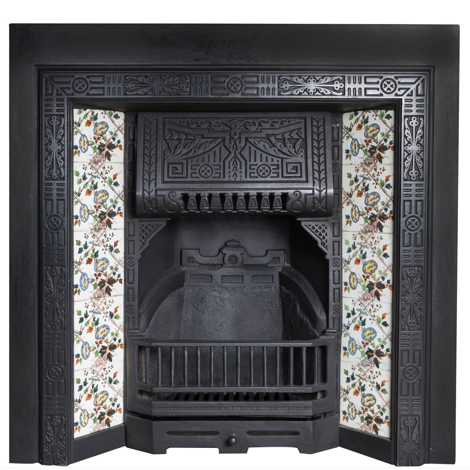 Edwardian Cast Iron Tiled Fireplace Insert Vinterior