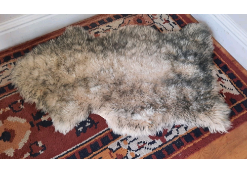 Genuine New Zealand  Sheepskin Rug  Beige And Black