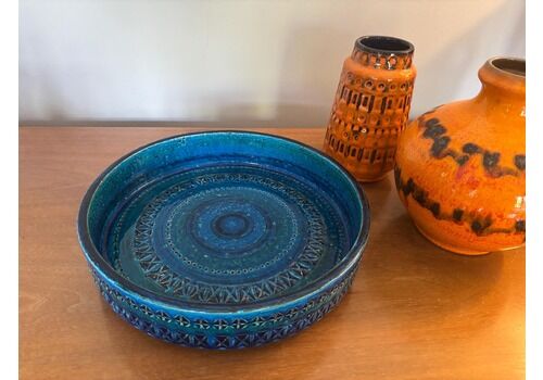 Bitossi Rimini Blue Large Round Bowl Italian 1950/60s