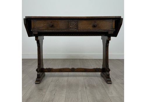 Antique 20th Century Gothic Style Side Table In Oak