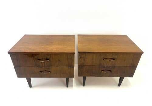 Pair Of Bedside Tables / Meblo 70s Yugoslavia / Vintage Nightstands / Console Tables /Bedside Cabinets / Wooden
