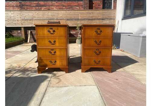 Pair Of Antique Vintage Bedside Tables Chests Lamp Stands Filing Cabinets