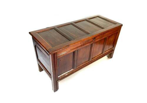 Antique Large 18th Century Oak Wooden Coffer Chest / Trunk / Blanket Box C.1720