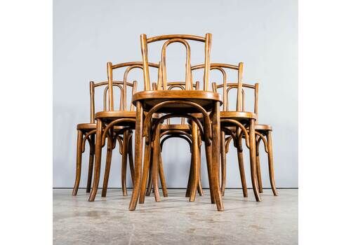 1940’s Fischel Original Single Hoop Bentwood Chairs – Set Of Six.  Plus Two Hoop Back.  Plus Two Debrecen.