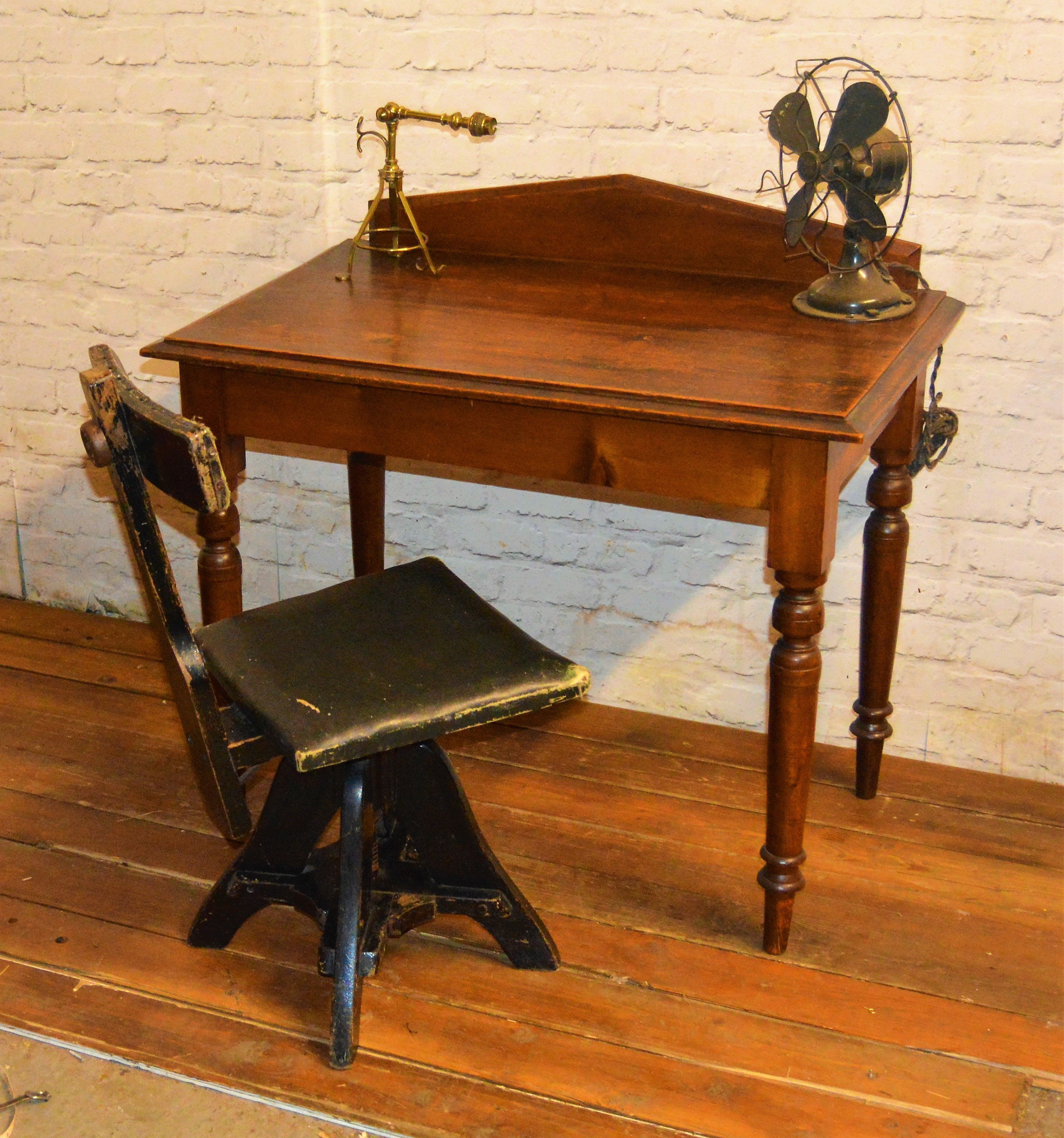 Antique Side Table Desk Vintage Rustic Farmhouse Industrial Office
