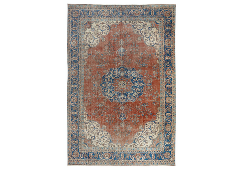 7.5x11.2 Ft Vintage Handmade Turkish Wool Area Rug. One Of A Kind Large Carpet