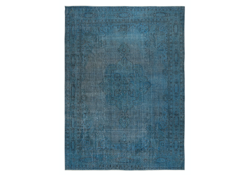 9x12.2 Ft Hand Knotted Blue Color Large Area Rug, Modern Handmade Turkish Carpet